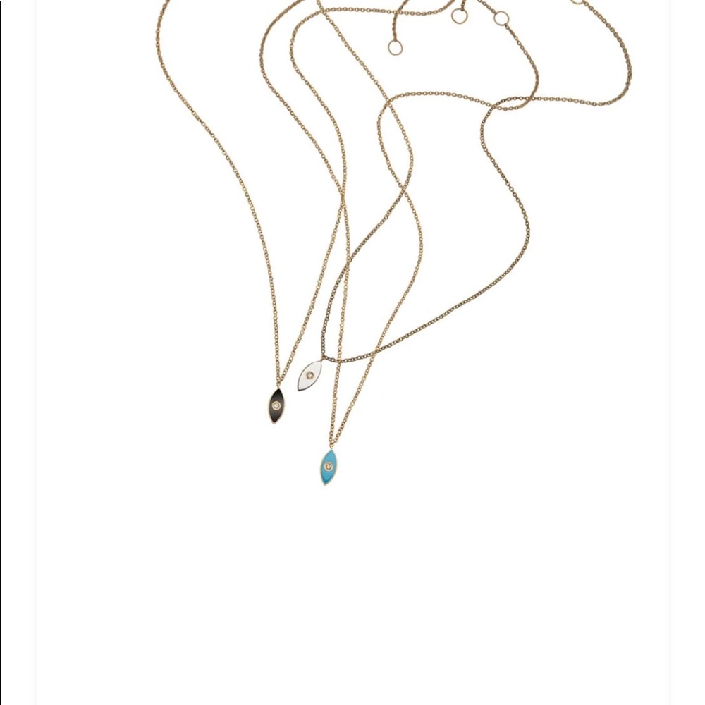 Jennifer zeuner evil eye enamel necklace